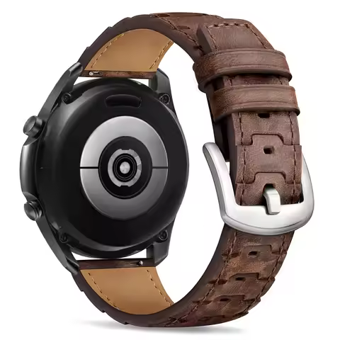 Leather Strap for Samsung Galaxy Watch 3 45mm/46mm/Gear S3 Frontier/Classic 22mm Leather Sport Repla