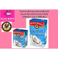 Santan Kelapa Ayam Brand\ Ayam Brand Coconut Milk (200ml\1 Litre| HALAL)