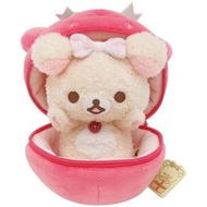 日本直送 鬆弛熊草莓型公仔擺設