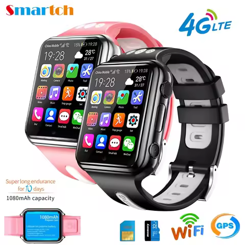 H1/W5 4G GPS Wifi Location Student/Kids Smart Watch Phone Android System Clock App Install Blue Toot