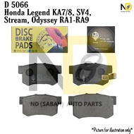 HONDA LEGEND KA7 / KA8 / SV4 CD6 (91") / STREAM / ODYSSEY RA1~RA9 / S5A ES 1.7 D5066 REAR BRAKE PAD