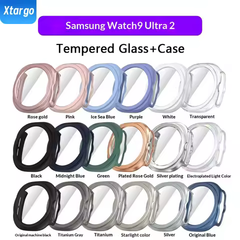 Tempered Glass+Case for Samsung Galaxy Watch Ultra 2 Full PC Bumper Cover Screen Protector for Galax