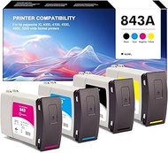 QUEENPRINT 843A Ink Cartridge Use for hp pagewide XL 4000, 4100,4500.4600,5000 wide format printers 