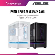 ASUS Prime AP202 ARGB mATX Case Tempered Glass | 3 ARGB Fans | USB-C | High Airflow Gaming Casing