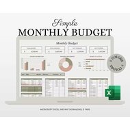 Excel Budget Template Simple Monthly Finance Tracker Monthly Budget Spreadsheet Planner Financial Di