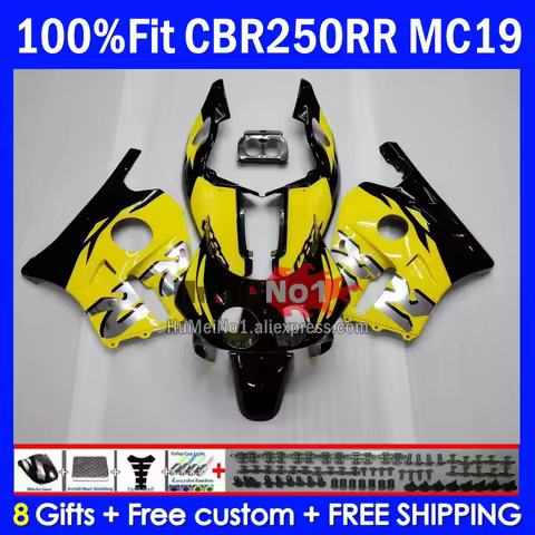 Light Yellow Injection Body Kit For HONDA MC19 CBR250RR CBR250 CBR 250 RR CC 88 89 36MC.0 CBR 250CC 