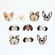 Dog Head Illustration Stickers | Die-Cut Dog Stickers | CLAYT x SEPOPA