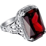 Elegant Huge Natural 3.5Ct Tanzanite 925 Silver Ruby Ring Women Wedding Engagement Size 6-10