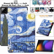 for Xiaomi Mi Pad 7 11.2 Inch 2024 PU Leather Tri-Folding Stand Magnetic Smart Flip Cover for Xiaomi