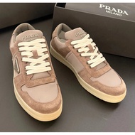Prada Prada Downtown Triangle Logo Fabric Leather Casual Shoes Sports Shoes Couple Shoes Low-Top Sne