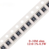 50pcs 1210 SMD Resistor 1% 0.5W 0~10M 0 2 3.3 5.6 10 12 20 30 36 47 51 82 100 200 680 820 1K 2K 6.2K