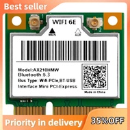 WiFi 6E Mini PCI-E AX210HMW Wireless Network Card Bluetooth 5.3 Adapter for Desktop Laptop, Tri-Band