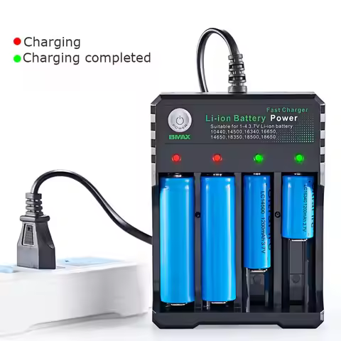 18650 Battery Charger Black 1 2 4 Slots AC 110V 220V Dual For 18650 Charging 3.7V Rechargeable Lithi