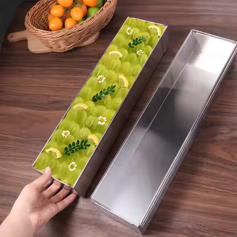 Baking Mold Removable Design Tiramisu Cake Mold Stainless Steel Rectangular Bread Mold Non-Stick wit