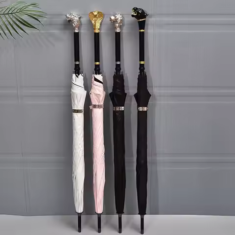 Long Handle Umbrella , Walking Cane Stick, Walking Cane Stick, Self-Defense, Sturdy, UV Protection, 