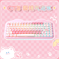 YUNZII C75 สามโหมดคีย์บอร์ดไร้สายหญิงสูงRGB hot swapที่กําหนดเองสํานักงานทั่วไปMac