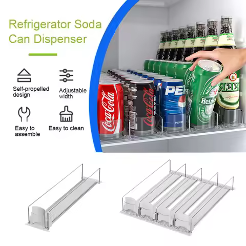 Automatic Soda Can Dispenser Retail Transparent Slide Rail Beverage Storage Organizer Rack Drink Spr