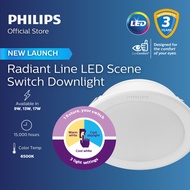 Philips Radiant Line LED Scene Switch Downlight – 3-in-1 Light Settings | Warm White, Cool White & C