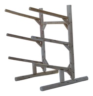 Log Kayak Rack 3-Place One-Sided Kayak and Canoe Rack