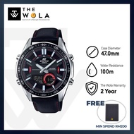 (2 Years Warranty) Casio Edifice Men's Analog-Digital EFV-C100L-1A Black Leather Watch