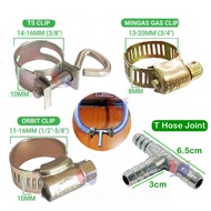 Gas Hose Connector and Clip / T Hose Joint  / Lock Clip Gas Join T Connector / Penyambung Wayar Gas