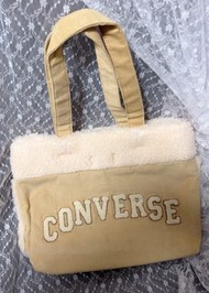 日本Converse羊羔毛奶茶色手挽袋輕身大容量