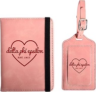 Delta Phi Epsilon Passport and Luggage Tag Travel Accessories Set, Officially Licensed Delta Phi Eps