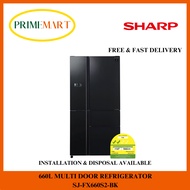 SHARP SJ-FX660S2-BK 660L MULTI DOOR REFRIGERATOR - 2 YEARS SHARP WARRANTY + FREE DELIVERY