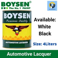 Boysen Automotive Lacquer White Black 4 Liters (Gallon) Solvent-Based Nitrocellulose Lacquer Paint