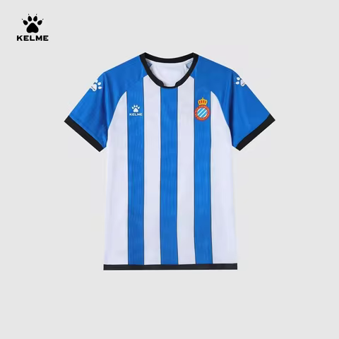 26‑27 RCD Espanyol Home Jersey Men Short Sleeve Kelme Football Shirt Blue‑White Vertical Stripe Socc