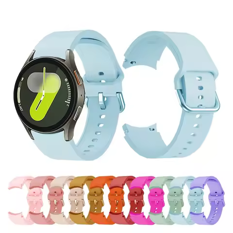 Official Color Band for Samsung Galaxy Watch 7 44mm 40mm Silicone Sport Band for Galaxy Watch 4 5 6 