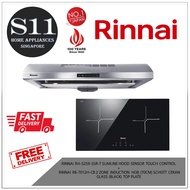 RINNAI RH-S259-SSR-T SLIMLINE HOOD SENSOR TOUCH CONTROL  +  RINNAI RB-7012H-CB 2 ZONE INDUCTION HOB (70CM) SCHOTT CERAN GLASS (BLACK) TOP PLATE