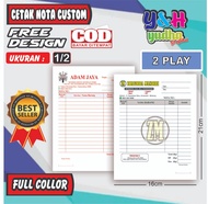 Nota Custom 1/2 (25 set 50 lembar) 2 Ply / Nota Nama Toko Sendiri / Nota Pembayaran / Invoice / Nota