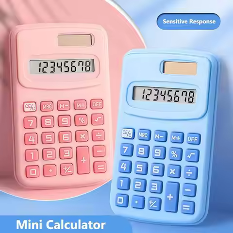 Portable 8-Digit Mini Pocket Calculator Silent Large LCD Display Standard Function Calculator 8-Digi
