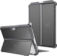 Fintie Hard Case for Microsoft Surface Go 3 2021 / Surface Go 2 2020 / Surface Go 2018, Shockproof Folio Protective Rugged Cover Compatible with Type Cover Keyboard + Original Kickstand, Frost Gray