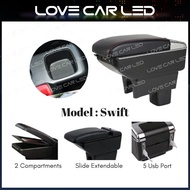 Suzuki Swift Arm Rest 100% FIt &amp; Double Layer Storage Armrest With 7Usb Port