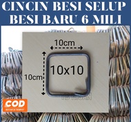 cincin besi behel 10x10 6mili 10 biji / cincin besi cor bangunan 10x10 / cincin selup / cincin tiang