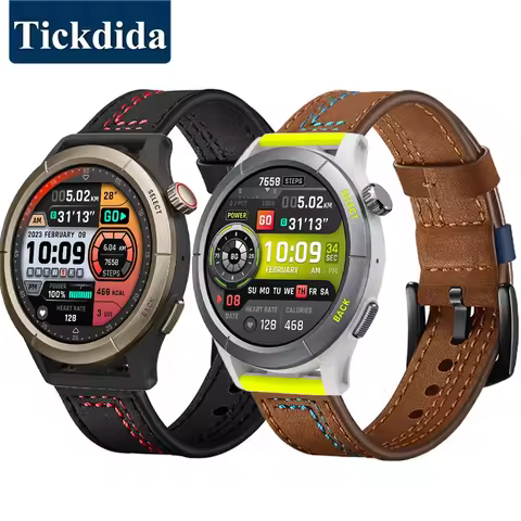 High-Quality Genuine leather Calfskin Strap for Amazfit Cheetah Pro GTS 3 SE 46mm Amazfit GTR Mini G