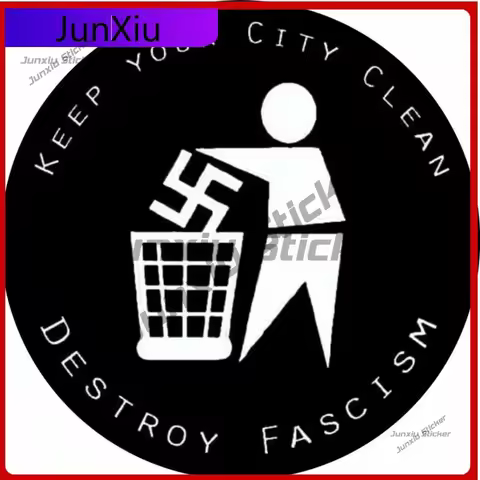 Stylish Circular Vinyl Stickers Destroy Fascism Antifa Antifascist BLM laptop window wall car slogan