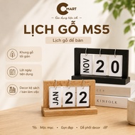 CMART.Gia dụng Wooden Desk Calendar Flip Calendar Decorative Natural Wood MS5 [CMART HOUSEHOLD UTILI