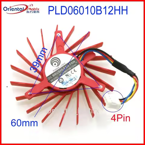 Free Shiping PLD06010B12HH 12V 0.40A 60mm 39x39x39mm For ATI V7800 V7900 Graphics Card Cooling Fan 4
