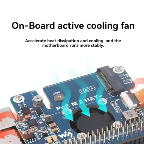For Raspberry Pi 5 POE + Pcie To M.2 Nvme SSD Board HAT+ Pi5 2242/2230 Power Over Ethernet Support N