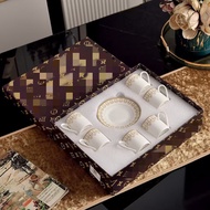 Golden Series Ceramic Espresso Cup Saucer 6 Cup Saucer 6 Saucer Turkish Cup Saucer Small Cup Gift Bo