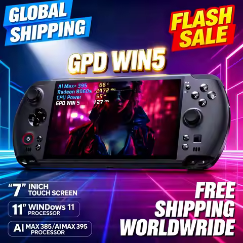 New GPD Win5 7" 120Hz 1080P LTPS Screen Handheld Gaming Console AMD395 M.2 2280 SSD Windows11 RGB Er