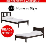 (SG Stock) Quality Single Wooden Bed Frame | Metal Single Bed | FREE ASSEMBLY SINGLE SIZE Bedframe, SINGLE SIZE ONLY