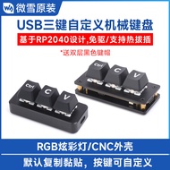 Ctrl C/V Programmer Shortcut Keyboard Programming Custom RP2040 Microcontroller Three-Key Keyboard D