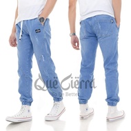Celana Jeans JOGER SHIRWAL Sobek Ripped - Sirwal jogger plat PREMIUM Denim Grey Pria Katun Panjang  