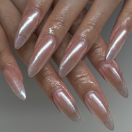 Wearing Nails Nails Nude Laser Manicure Long Almond Wearable Nails Fake Nails 2026.7.31