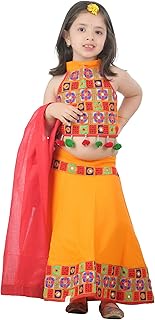 Kids Ethnic Cotton Blend Radha Dress Lehenga Choli Chania Choli Set for Baby Girls 017