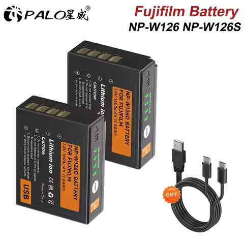 PALO NP-W126 NP W126 NP W126S Battery with Type-C Input for Fujifilm Fuji X-Pro1 XPro1 X-T1 XT1,HS30